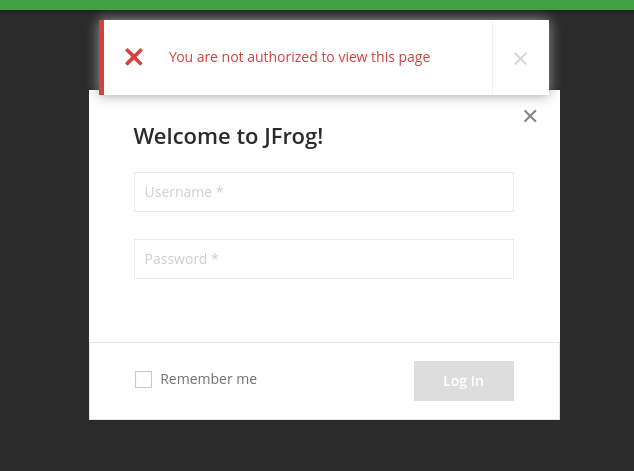 Login page