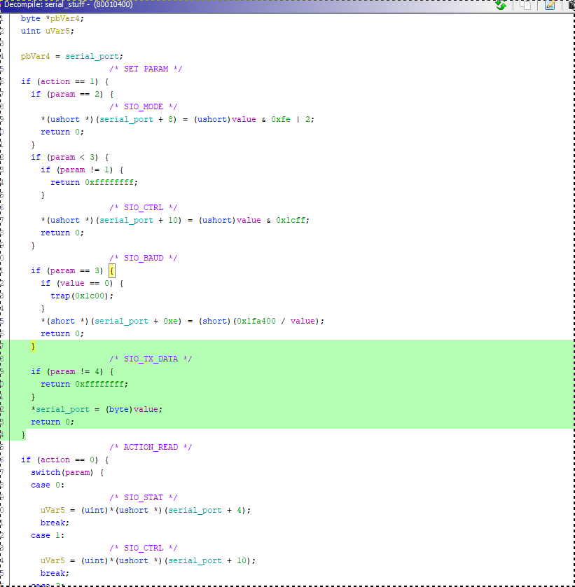 read binary data from serial port controller